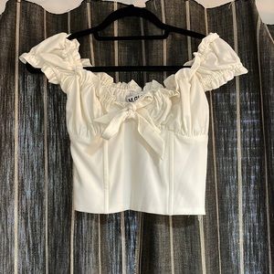 Cream/white crop top